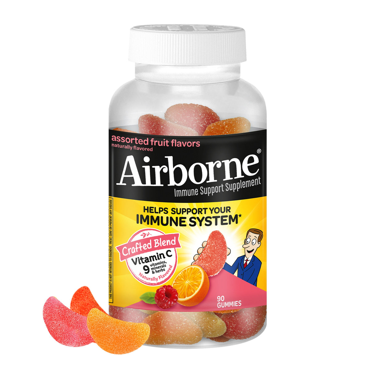 미국직구 에어본 영양제 Airborne Gummy Immune Support Supplement, 90 Gummies
