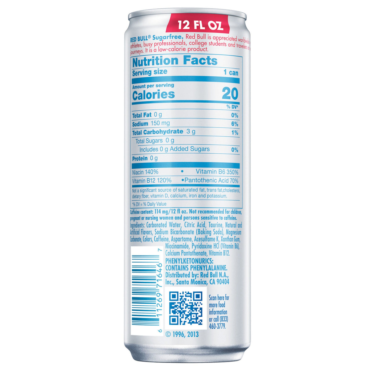 미국직구 Red Bull Energy Drink, Sugar Free, 12 fl oz, 24 ct