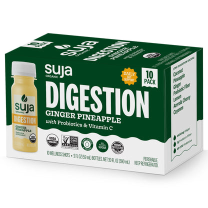 미국직구 Suja Organic Digestion Wellness Shots, Ginger Pineapple, 2 fl oz, 10 ct