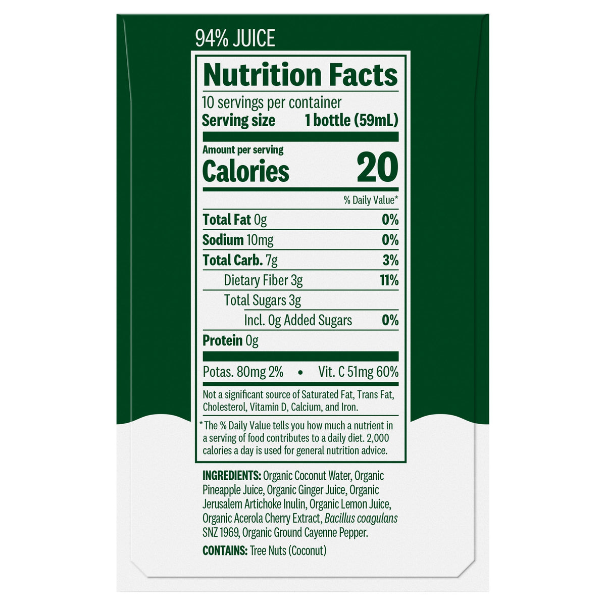 미국직구 Suja Organic Digestion Wellness Shots, Ginger Pineapple, 2 fl oz, 10 ct