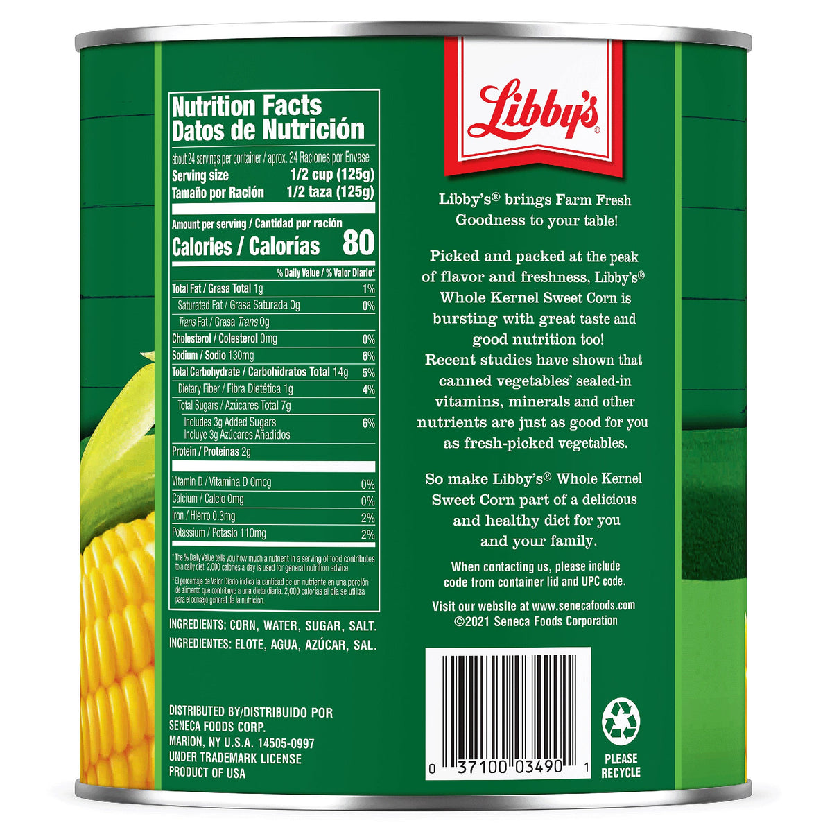 미국직구 Libby's Whole Kernel Sweet Corn, #10 can, 6 lbs 5 oz