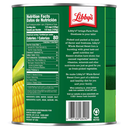 미국직구 Libby's Whole Kernel Sweet Corn, #10 can, 6 lbs 5 oz