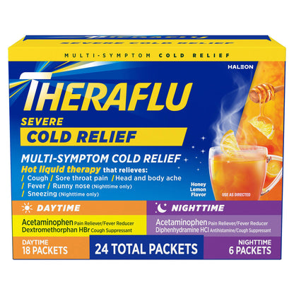미국직구 테라플루 감기약 Theraflu Severe Cold Relief Medicine Powder, 24 Packets