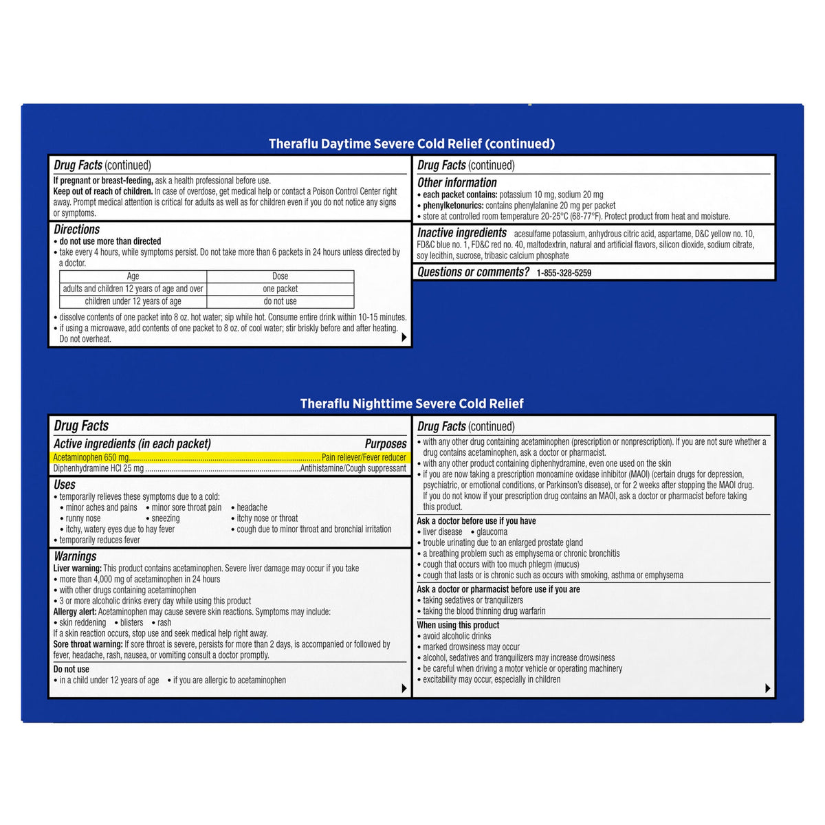 미국직구 테라플루 감기약 Theraflu Severe Cold Relief Medicine Powder, 24 Packets