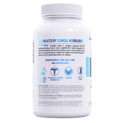 미국직구 릴랙시엄 수면 보조제 Relaxium Sleep, Drug Free Sleep Support, 120 Vegan Capsules