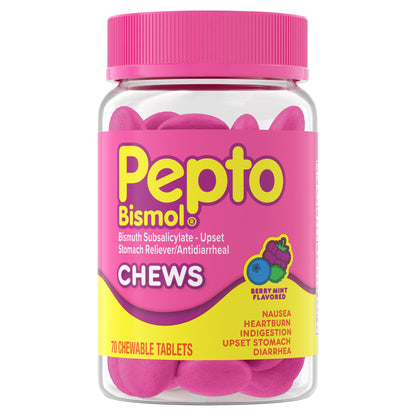미국직구 펩토비스몰 생활건강 Pepto Bismol Chews, Berry Mint Flavor, 70 Chewable Tablets
