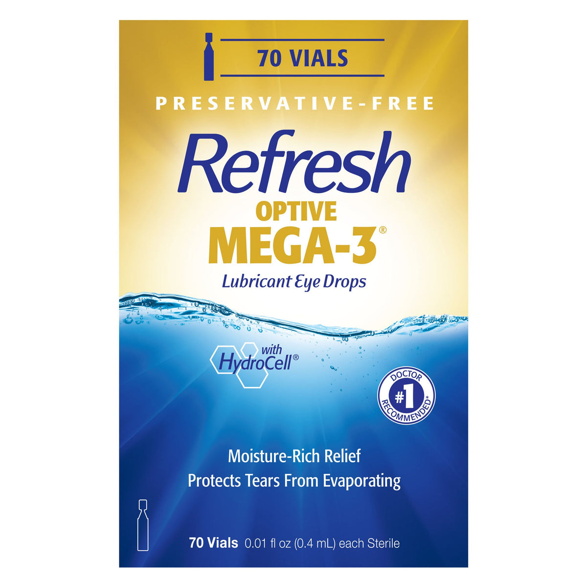 미국직구 리프레시 생활건강 Refresh Optive MEGA-3 Preservative-Free Lubricating Eye Drop, 70 Vials
