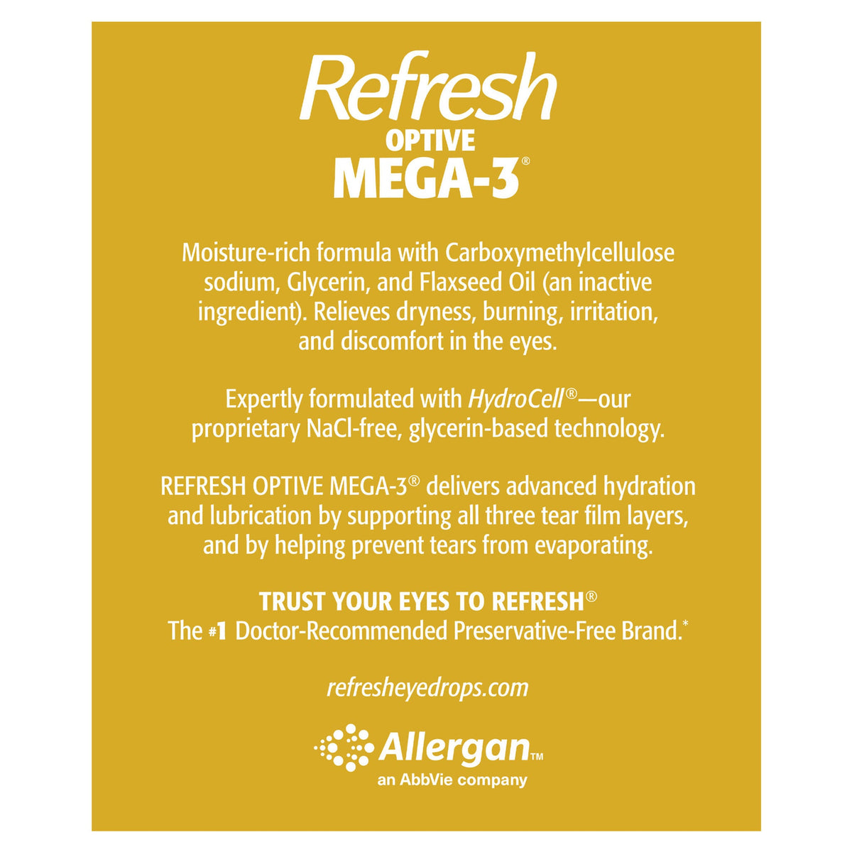 미국직구 리프레시 생활건강 Refresh Optive MEGA-3 Preservative-Free Lubricating Eye Drop, 70 Vials