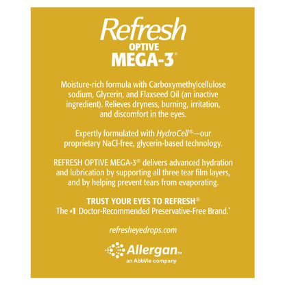 미국직구 리프레시 생활건강 Refresh Optive MEGA-3 Preservative-Free Lubricating Eye Drop, 70 Vials