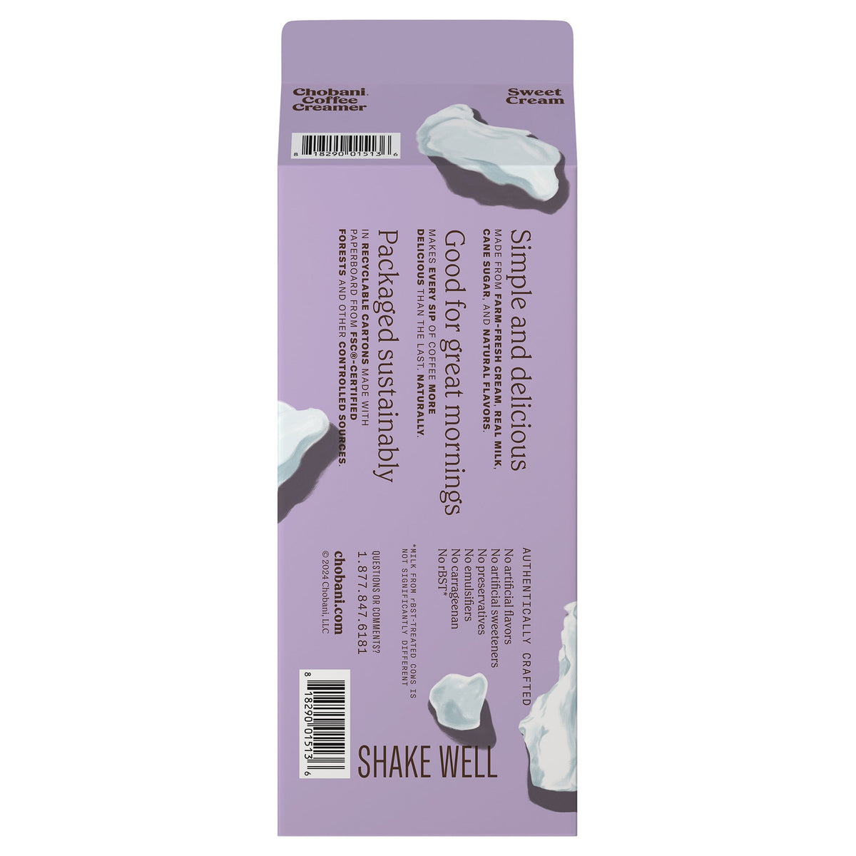 미국직구 Chobani Coffee Creamer, Sweet Cream, 52 fl oz