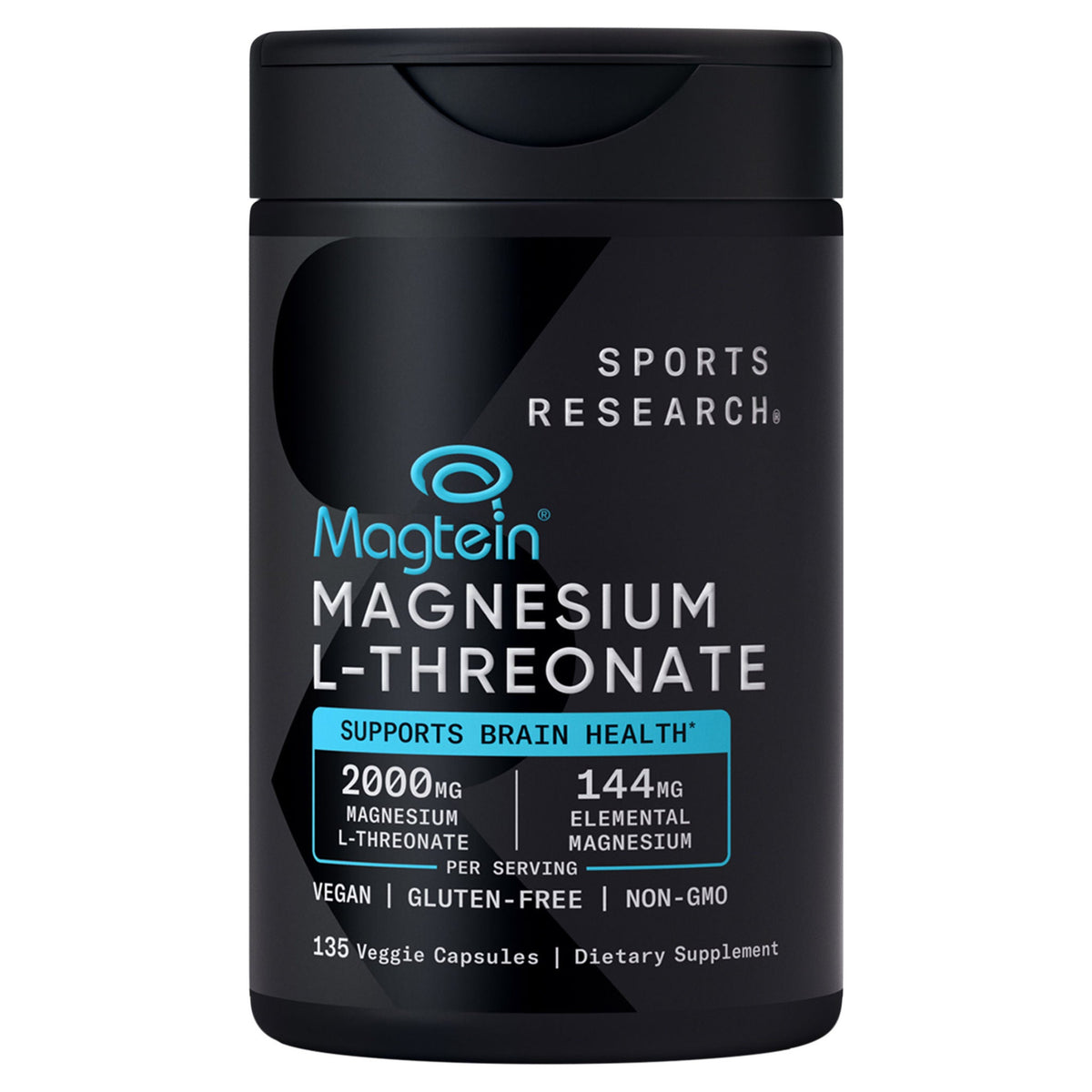 미국직구 마그네슘 Sports Research Magtein Magnesium L-Threonate, 2000 mg, 135 Veggie Capsules