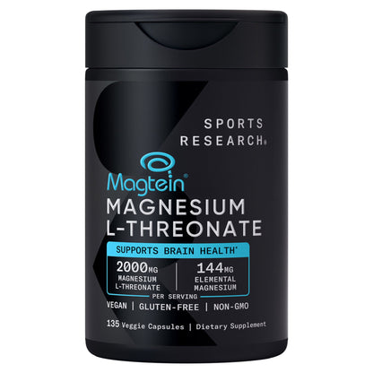 미국직구 마그네슘 Sports Research Magtein Magnesium L-Threonate, 2000 mg, 135 Veggie Capsules