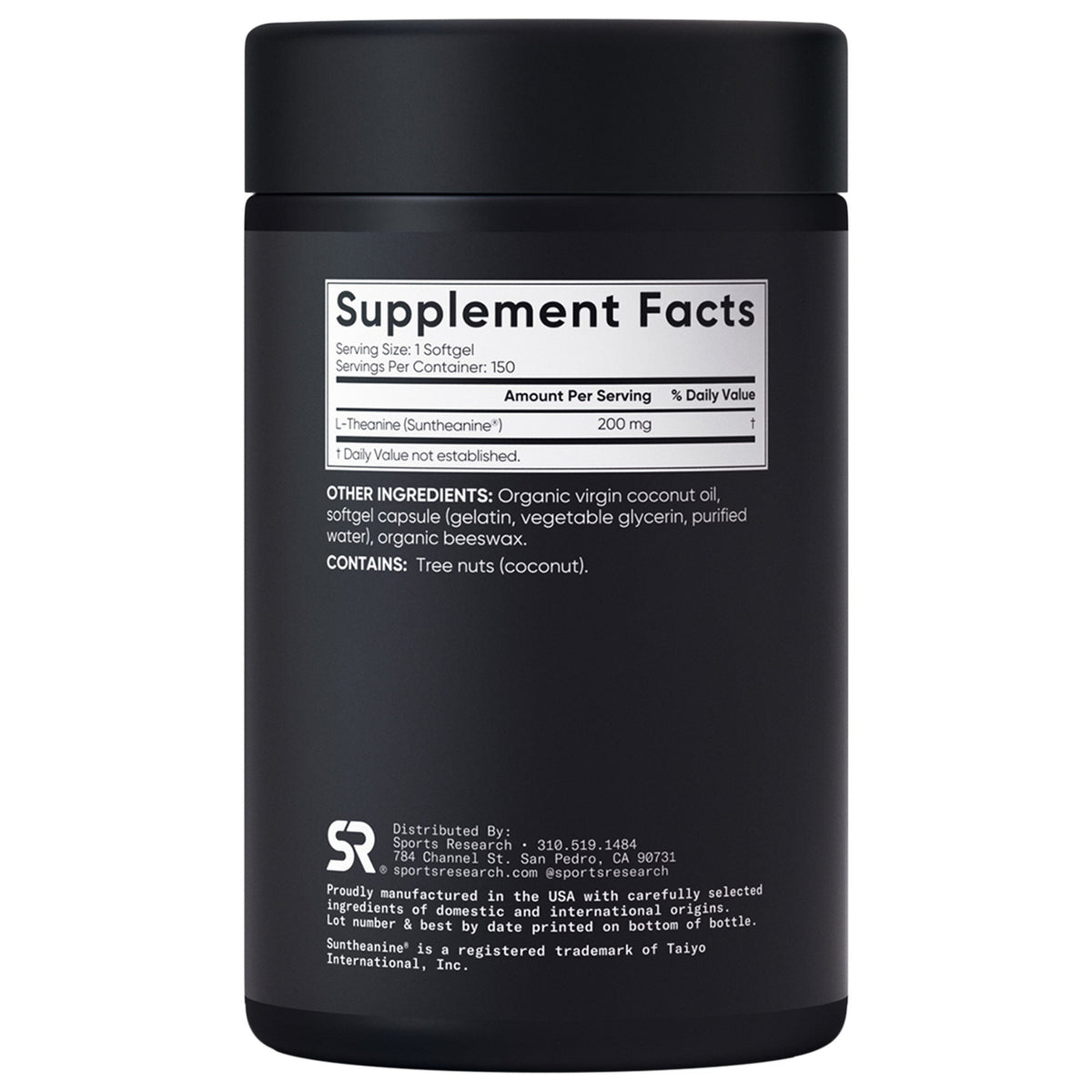 미국직구 영양제 Sports Research L-Theanine Suntheanine 200 mg, 150 Softgels