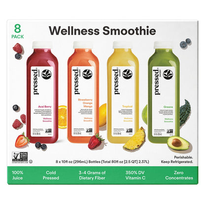 미국직구 Pressed Juicery Wellness Smoothie, Variety Pack, 10 fl oz, 8 ct