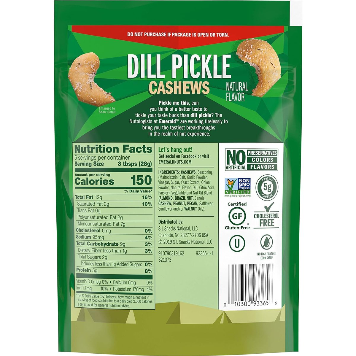 미국직구 Emerald Dill Pickle 견과 142g / Emerald Dill Pickle Seasoned Cashews, 2 Bags x 142g Eac 3