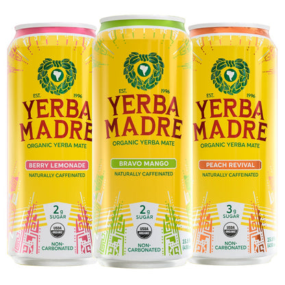 미국직구 Yerba Madre Organic Yerba Mate Herbal Tea, Variety Pack, 15.5 fl oz, 12 ct
