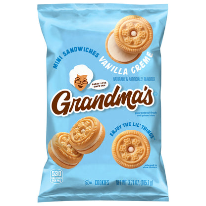 미국직구 닐라 Grandma's Mini Sandwiches Cookies, Va Creme, 3.71 oz, 24 ct