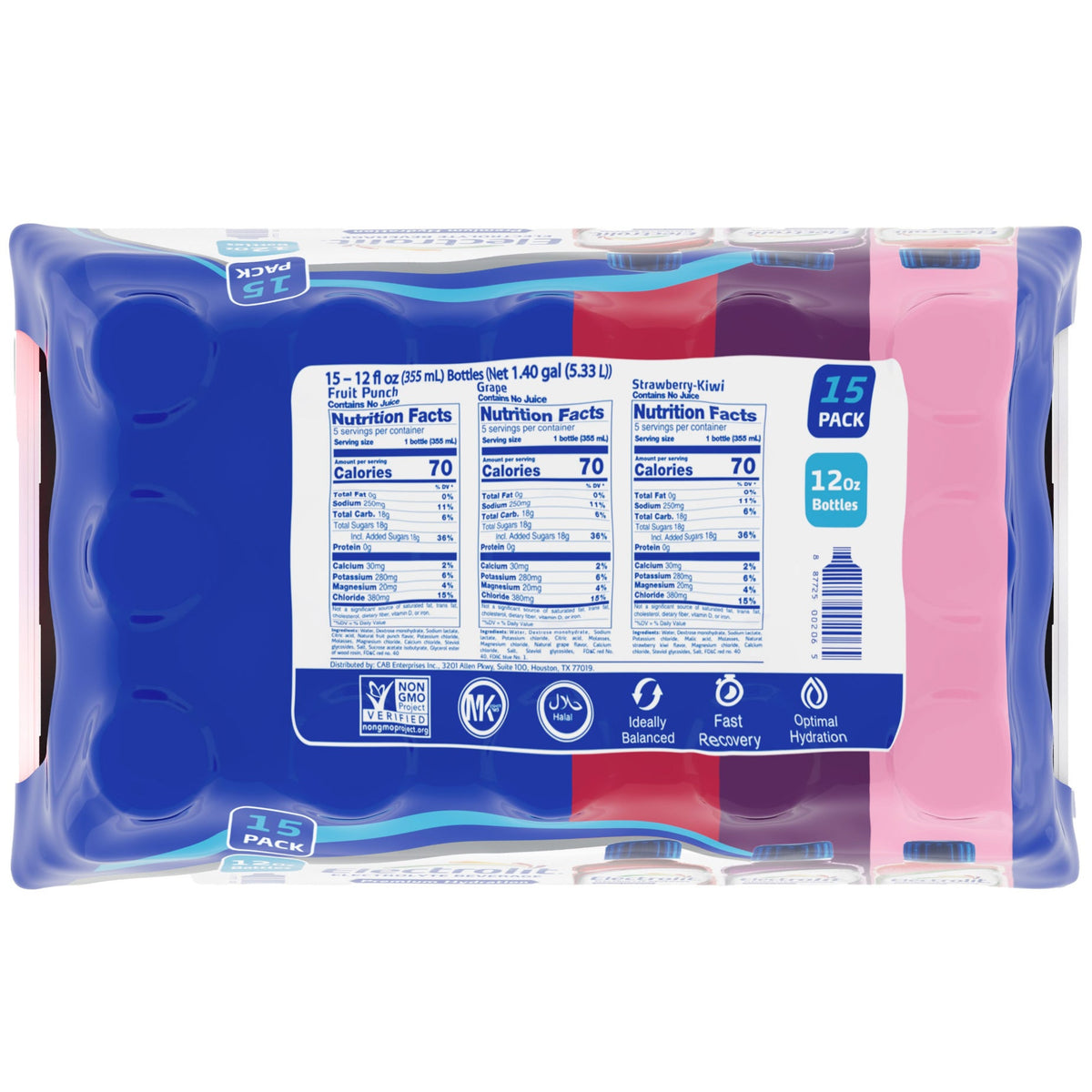 미국직구 Electrolit Electrolyte Beverage, Premium Hydration, Variety Pack, 12 fl oz, 15 ct
