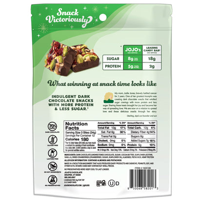 미국직구 JOJO's Dark Chocolate Bites Pistachio Almond Cranberry, 14.4 oz