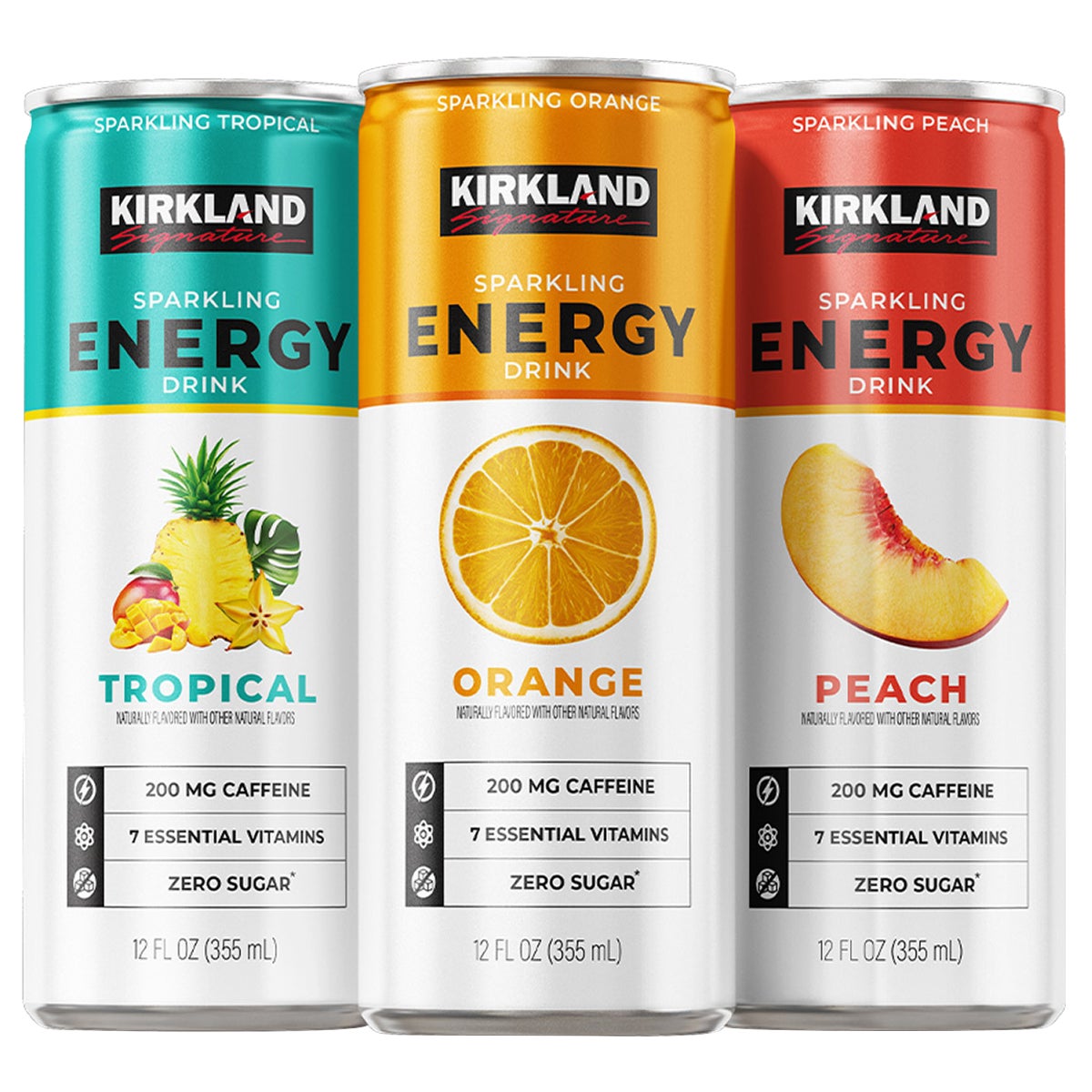 미국직구 Kirkland Signature Sparkling Energy Drink, Sugar Free, Variety Pack, 12 fl oz, 24 ct