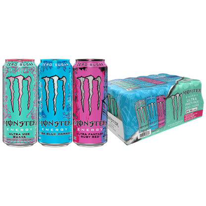 미국직구 Monster Energy Drink, Zero Sugar, Variety Pack, 16 fl oz, 24 ct
