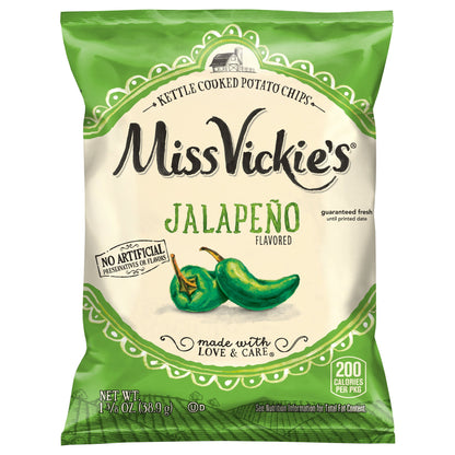 미국직구 Miss Vickie's Kettle Cooked Potato Chips, Jalapeno, 1.38 oz, 64 ct