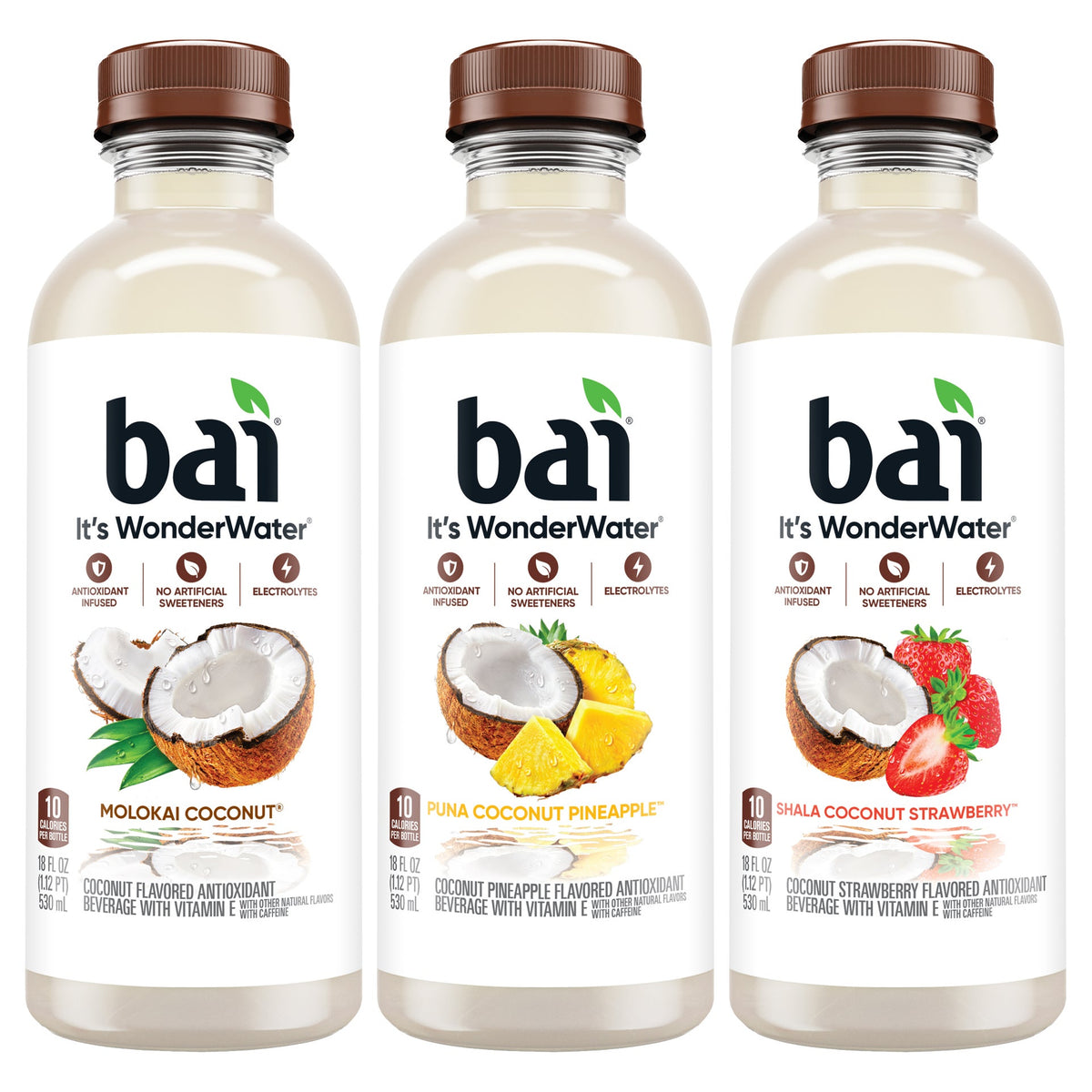 미국직구 Bai It's WonderWater Coconut, Variety Pack, 18 fl oz, 15 ct