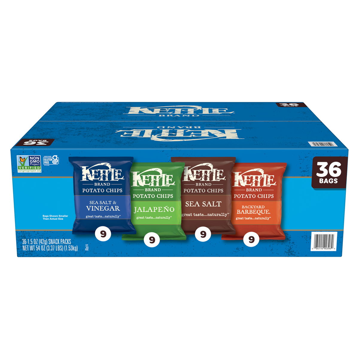 미국직구 Kettle Chip Brand Potato Chips, Variety Pack, 1.5 oz, 36 ct