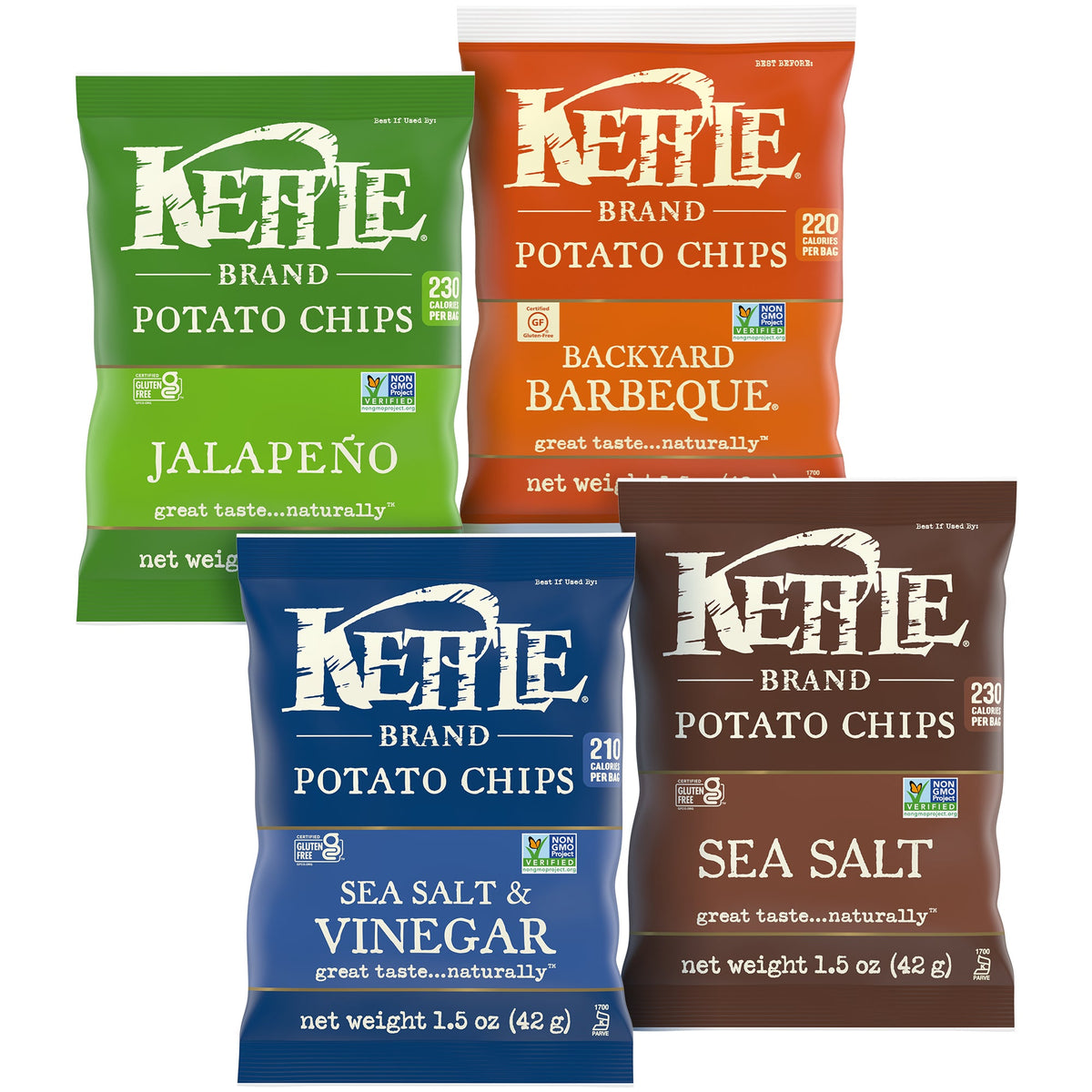 미국직구 Kettle Chip Brand Potato Chips, Variety Pack, 1.5 oz, 36 ct