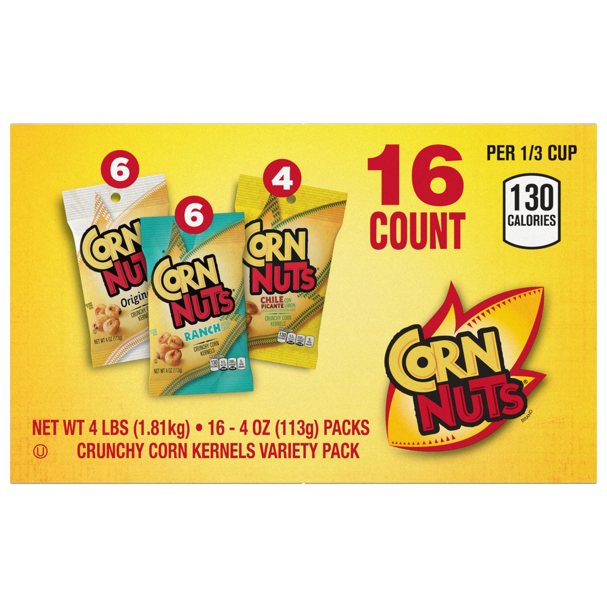 미국직구 CORN NUTS Crunchy Corn Kernels, Variety Pack, 4 oz, 16 ct