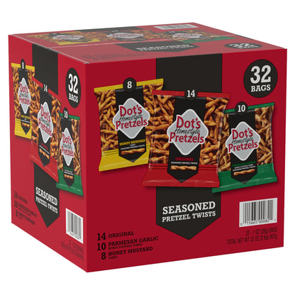 미국직구 Dot's Homestyle Seasoned Pretzel Twists, Variety Pack, 1 oz, 32 ct
