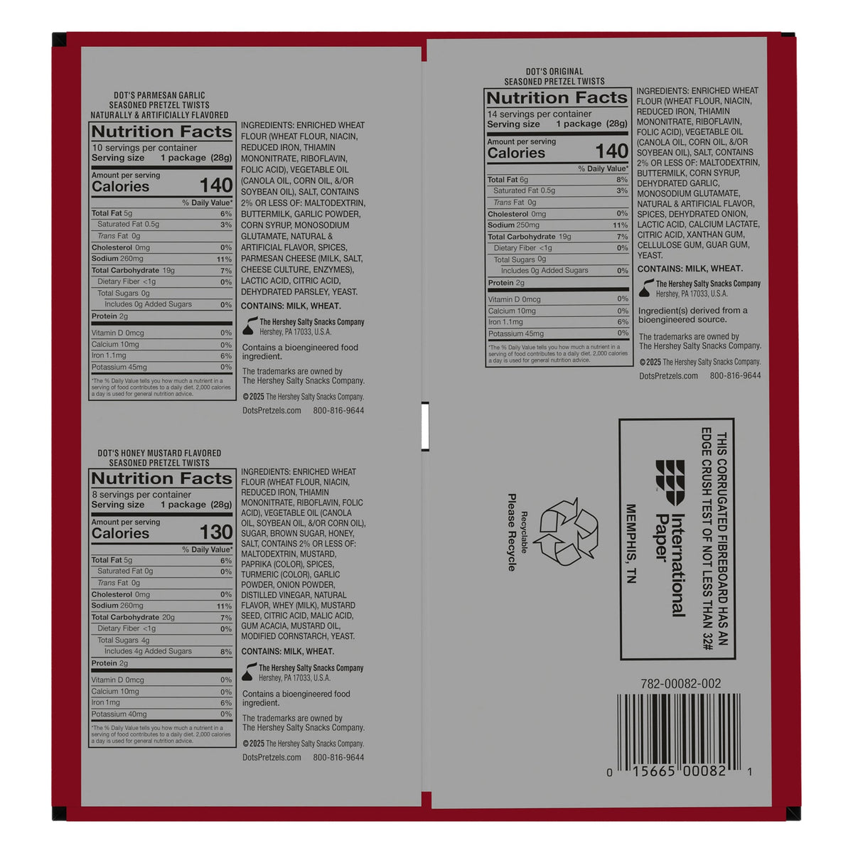 미국직구 Dot's Homestyle Seasoned Pretzel Twists, Variety Pack, 1 oz, 32 ct