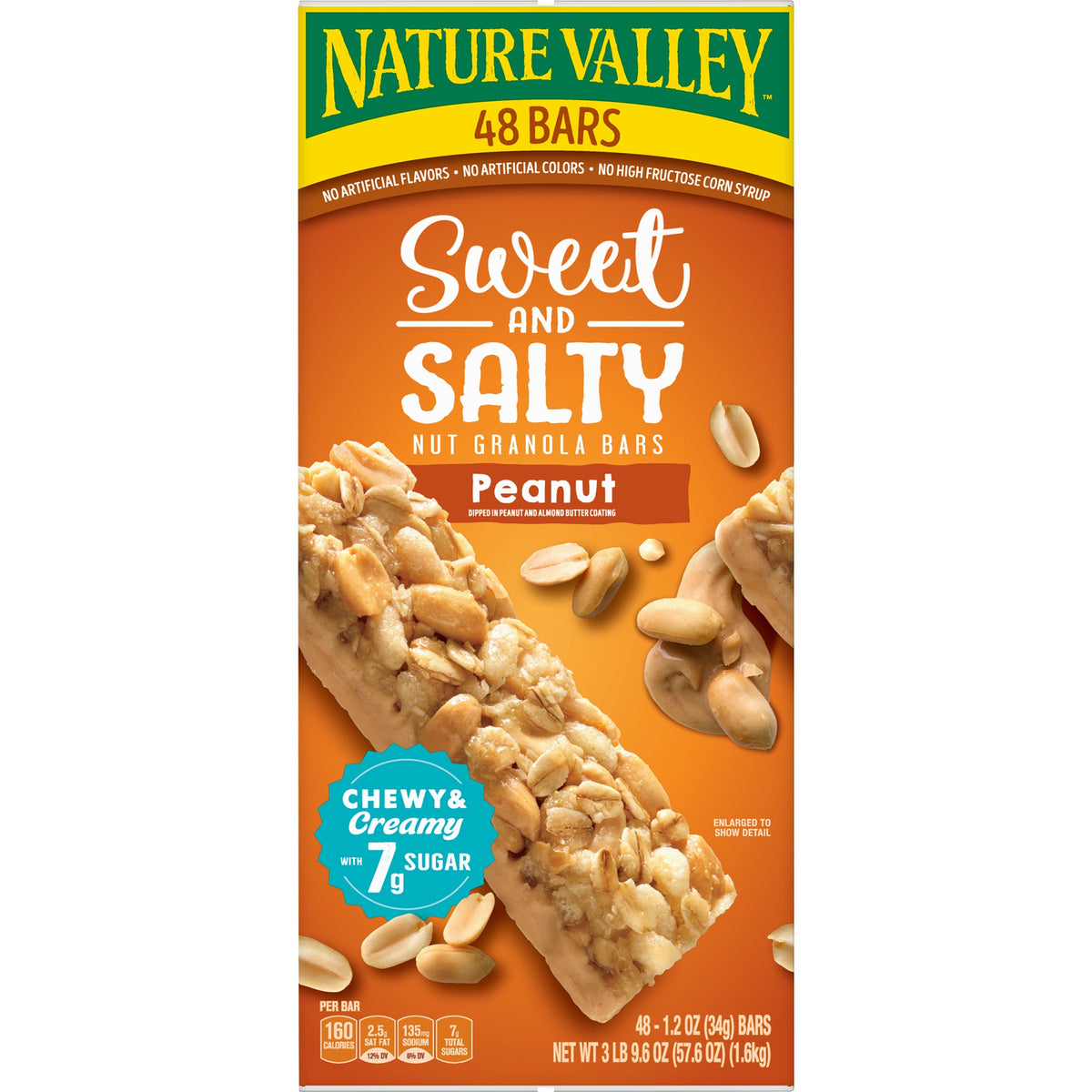 미국직구 Nature Valley Sweet & Salty Granola Bars, Peanut, 1.2 oz, 48 ct