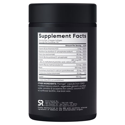 미국직구 비타민B Sports Research Vitamin B Complex, 180 Veggie Soft Gels