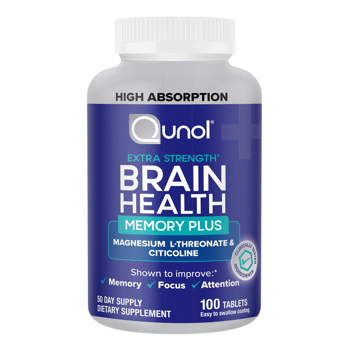 미국직구 큐놀 영양제 Qunol Brain Health Memory Plus, 100 Count