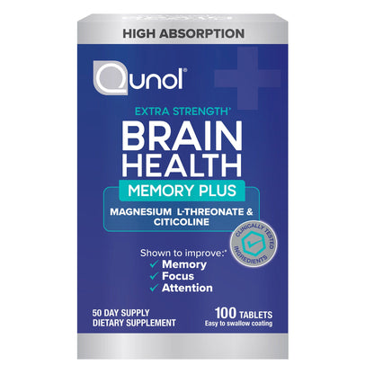 미국직구 큐놀 영양제 Qunol Brain Health Memory Plus, 100 Count