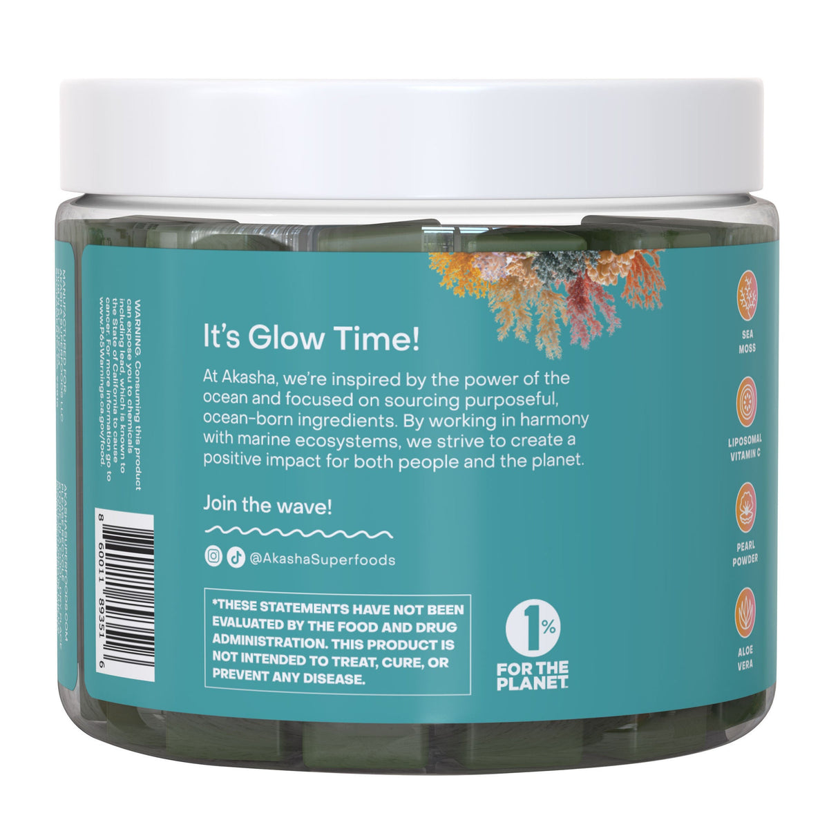 미국직구 영양제 Akasha Superfoods GLOW Sea Moss & Pearl Powder, 2-Pack