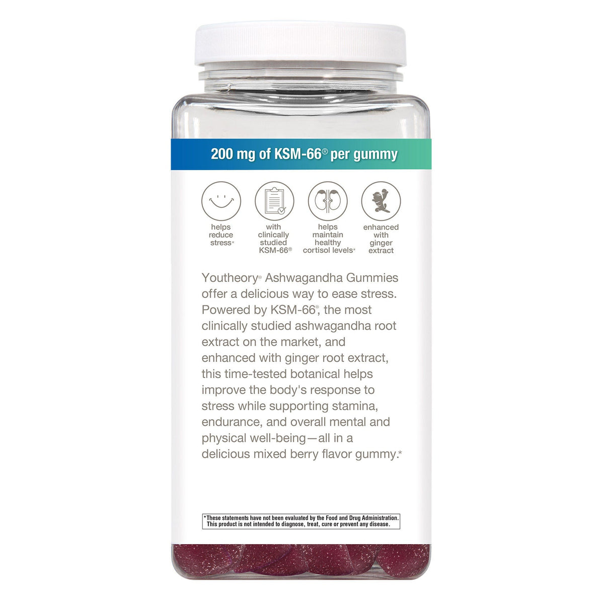 미국직구 유스테오리 아쉬와간다 youtheory Ashwagandha, 180 Gummies, Mixed Berry Flavor