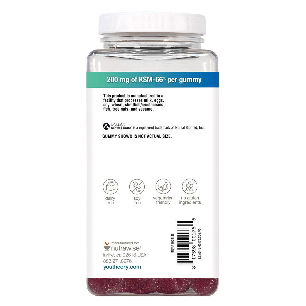 미국직구 유스테오리 아쉬와간다 youtheory Ashwagandha, 180 Gummies, Mixed Berry Flavor
