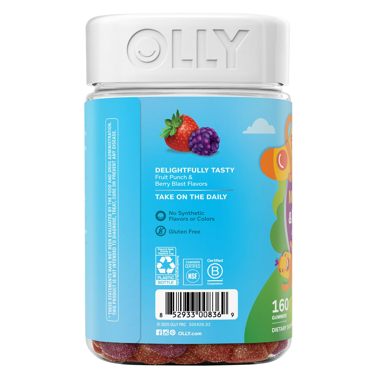 미국직구 올리 유산균 OLLY Kids Multivitamin & Probiotic, 160 Gummies