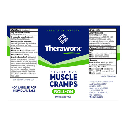 미국직구 테라웍스 외용 롤온 Theraworx Muscle Cramps Roll-On, with Magnesium Sulfate 3oz, 2-pack