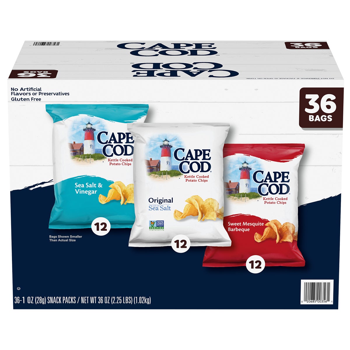 미국직구 Cape Cod Kettle Cooked Potato Chips, Variety Pack, 1.50 oz, 36 ct