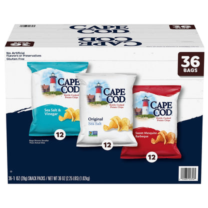 미국직구 Cape Cod Kettle Cooked Potato Chips, Variety Pack, 1.50 oz, 36 ct