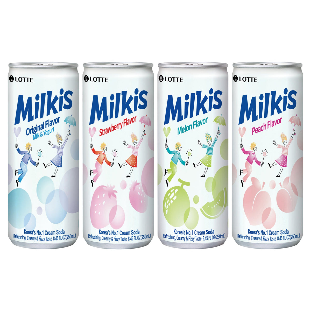미국직구 Lotte Milkis Korean Cream Soda, Variety Pack, 8.45 fl oz, 24 ct
