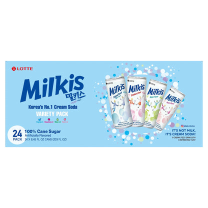 미국직구 Lotte Milkis Korean Cream Soda, Variety Pack, 8.45 fl oz, 24 ct