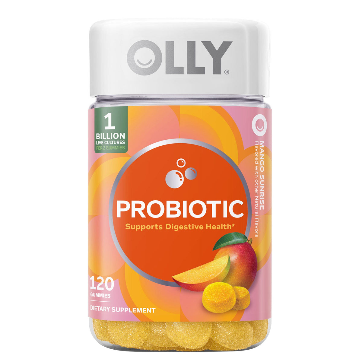 미국직구 올리 유산균 OLLY Probiotic Mango Gummy, 120 Gummies