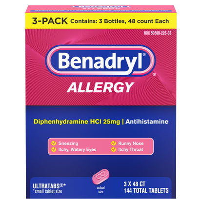 미국직구 베나드릴 알레르기약 Benadryl Allergy UltraTab Tablets, 144 Tablets