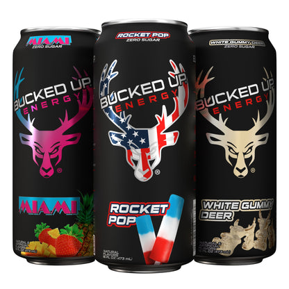 미국직구 Bucked Up Energy Drink, Zero Sugar, Variety Pack, 16 fl oz, 15 ct