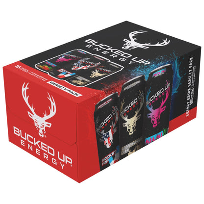 미국직구 Bucked Up Energy Drink, Zero Sugar, Variety Pack, 16 fl oz, 15 ct
