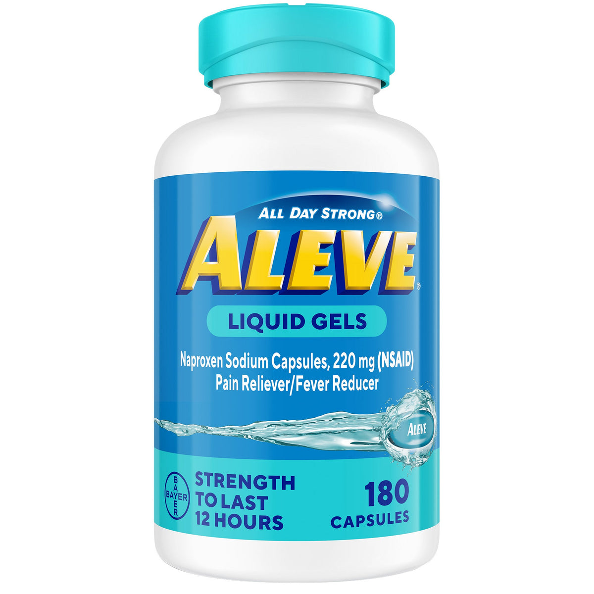 미국직구 알리브 상비약 Aleve Naproxen Sodium 220 mg Pain Reliever, Fever Reducer, 180 Liquid Gel Capsules